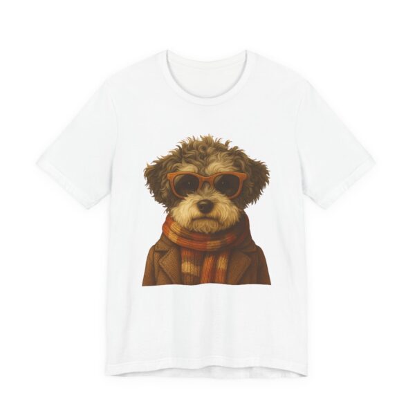 Hipster Dog Short Sleeve Tee, Retro Unisex Graphic