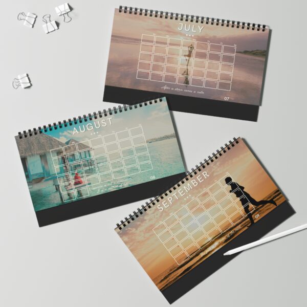 Seasonal Slogans Desktop Calendar | 2026 Spiral-Bound Blank Interior